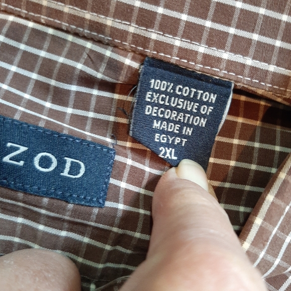 Izod Check Long Sleeve Button Down Dress Shirt - Picture 5 of 5